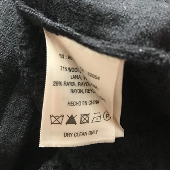 Anthropologie Yellow Bird Black Perforated 3/4 Crochet Peplum Sweater S - Picture 5 of 5